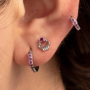 1 pezzo semplice serie classica nuvola rame argento colore zircone orecchini da donna h5 Immagine2